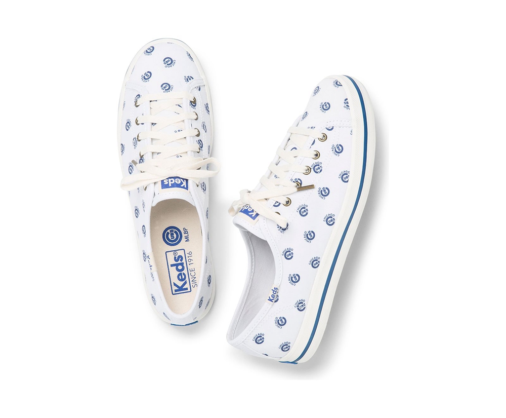 Tenis Keds Mujer Blancos/Azules - Kickstart Mlb® - 0641-KWNBJ